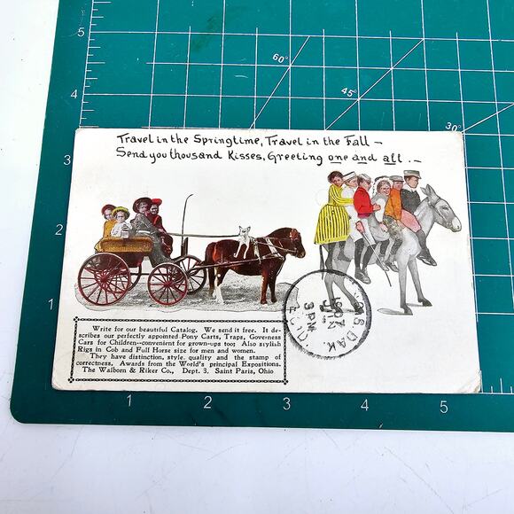 1907 Antique Postcard Saint Paris Ohio Walborn & Riker Pony Carts Factory Posted - Picture 7 of 7